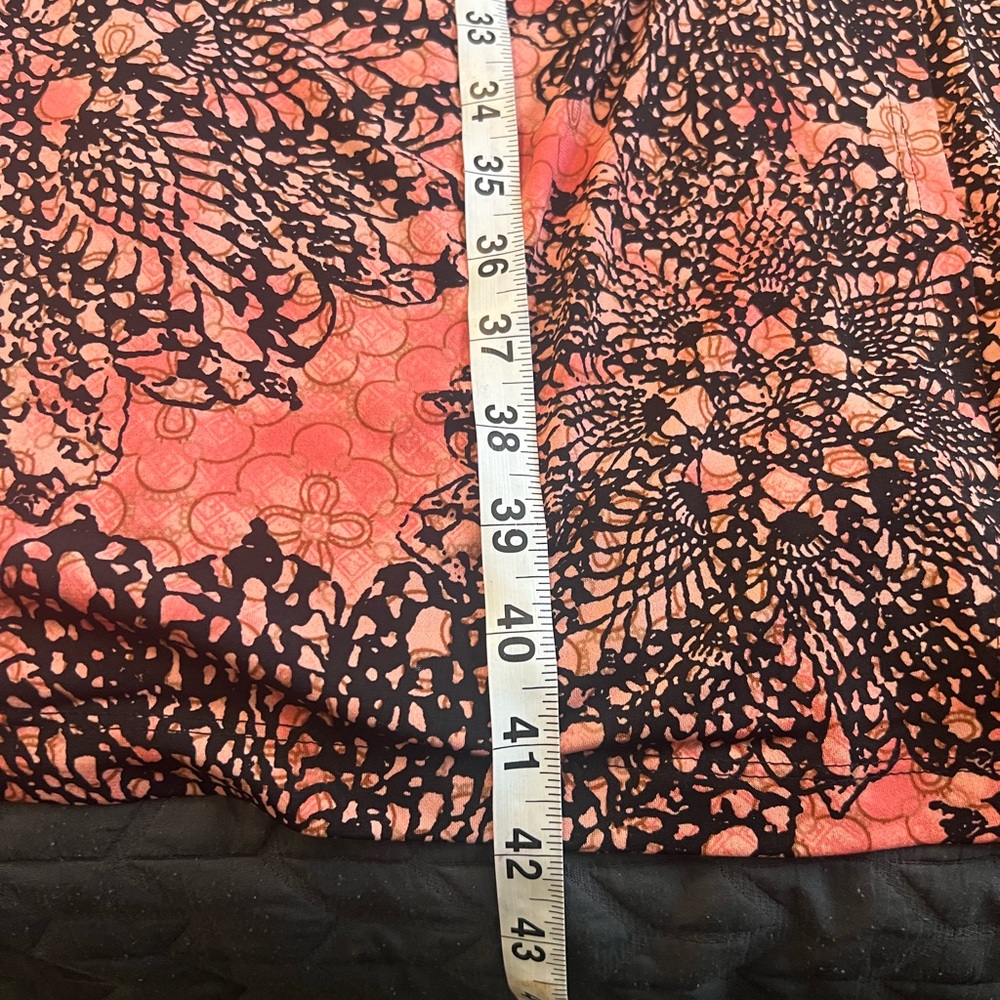 Connected Apparel Faux Wrap Midi Dress Size 16. Color - Orangish Black Pattern - Picture 6 of 7